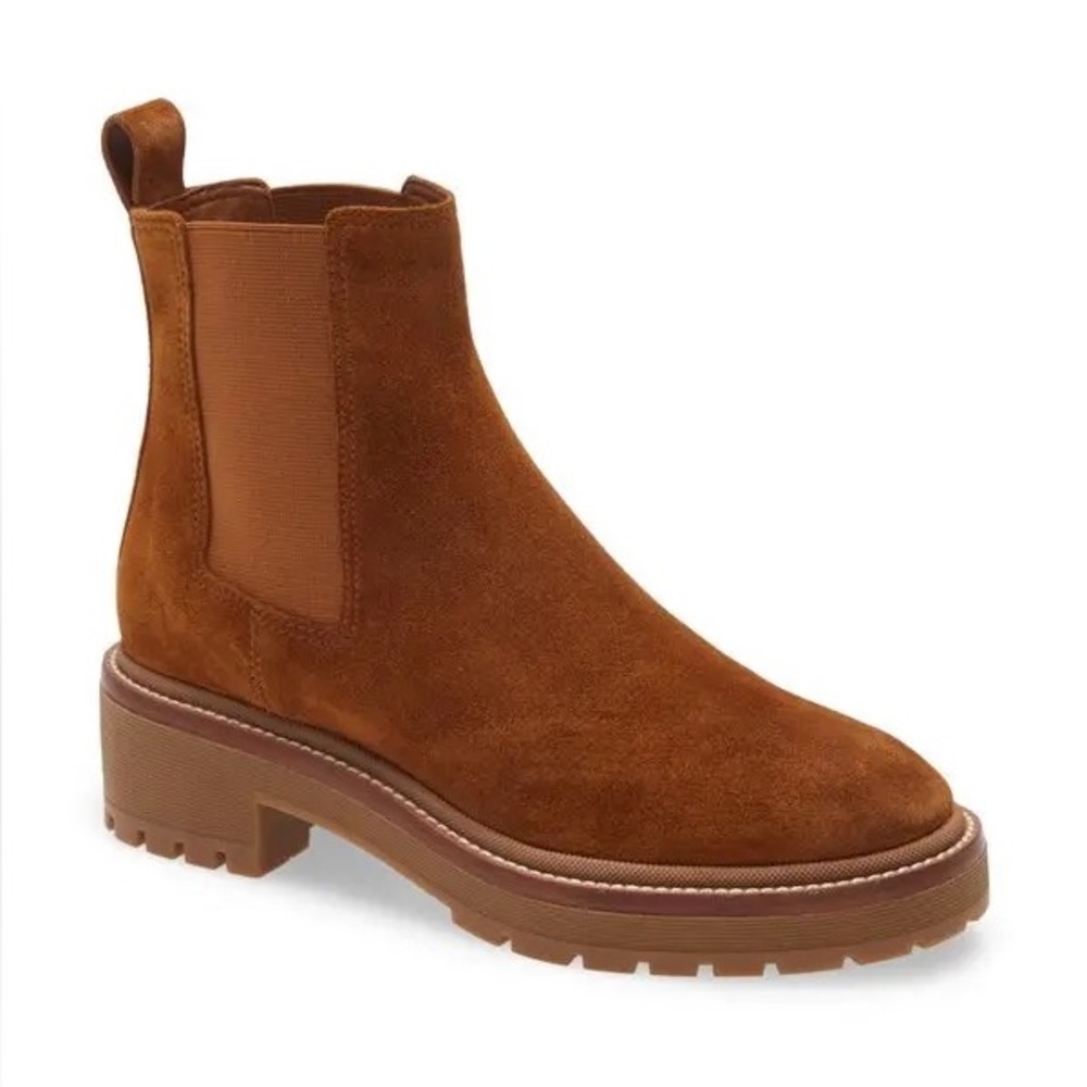 Tory Burch Chelsea 50mm Lug Bootie in Rhum Leather